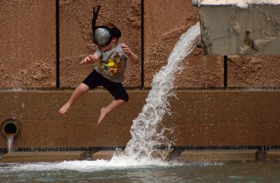 Ninja Jump By Waterfall