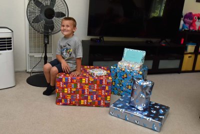 Happy Boy With Gifts