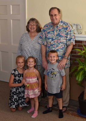 Momo, Papa and 3 Grandkids