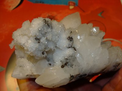 Hands on  Bergkristall, Pyrit, Fadenquarz 4 (Rumnien)