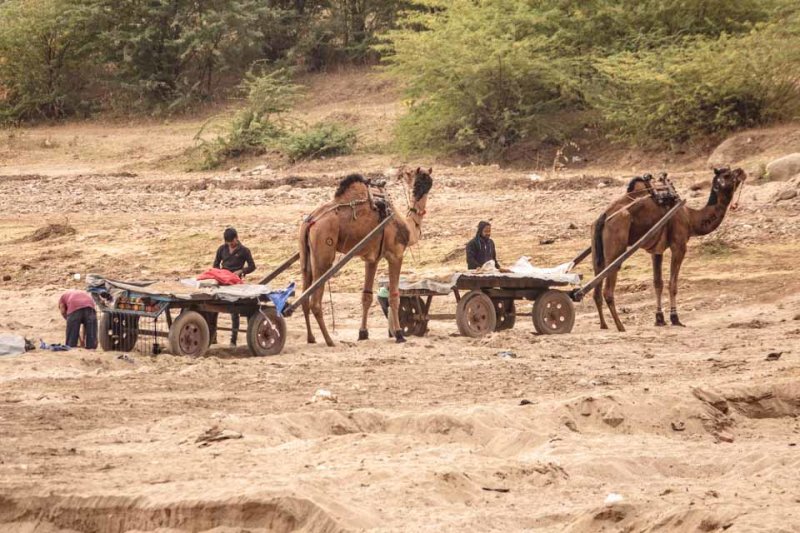Mining Sand from the River Bed