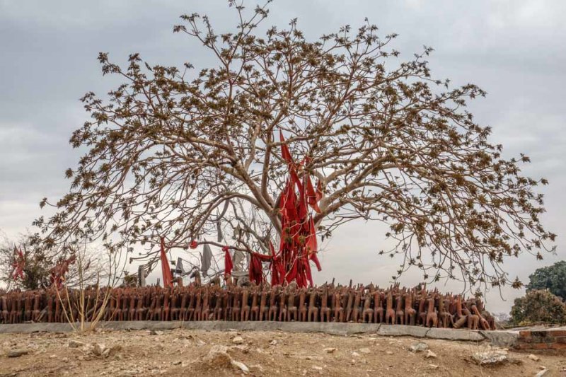 Sacred Tree with Votive Terracotta Horses