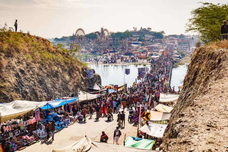 A River of People Crossing the River