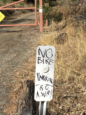 No Bike parking go away