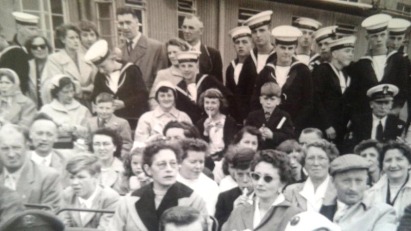 1958-1959 - JOHN POTTER, ANSON, 201, BUNTINGS CLASS, 21 MESS, THEN FROBISHER, 36 MESS, WATCHING MAST MANNING PARENTS DAY.