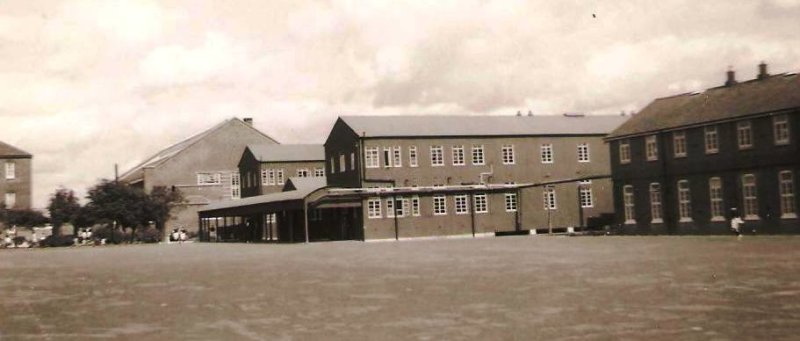 The Mansions central with the swimming pool behind and 41/42 mess to the right