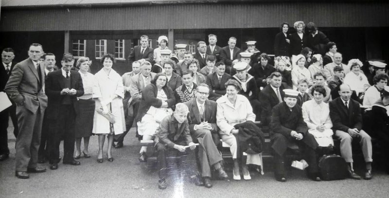 1963, 11TH MARCH - NORMAN HUNT, PARENTS' DAY,  SITTING FRONT ROW DUE PLASTER JUST OFF MY LEG, MUM AND DAD TO MY LEFT..jpg