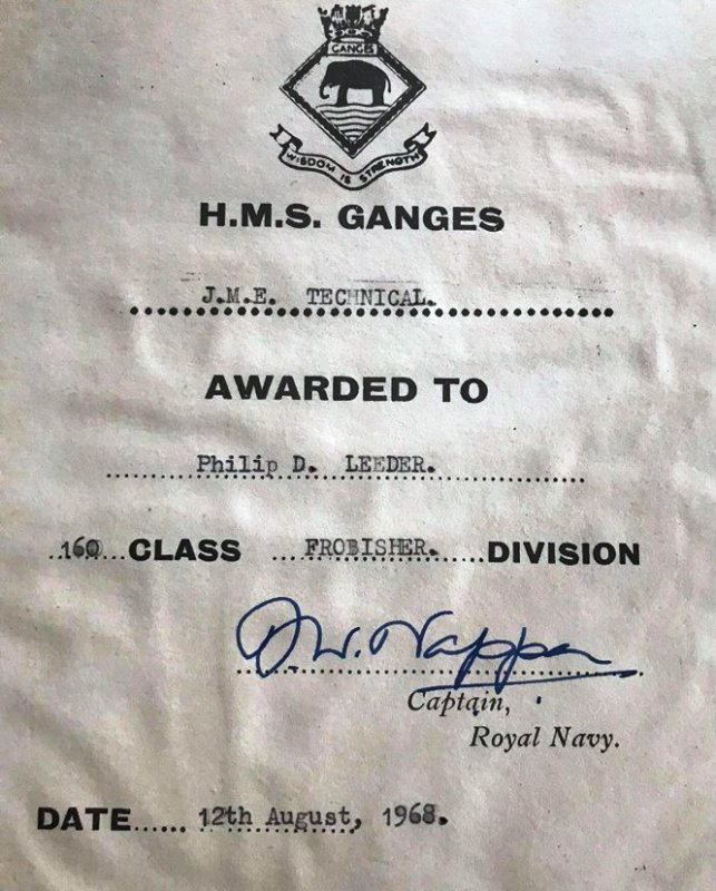 1968, 12TH AUG - PHILLIP LEADER, FROBISHER, 168 CLASS, CERTIFICATE..jpg