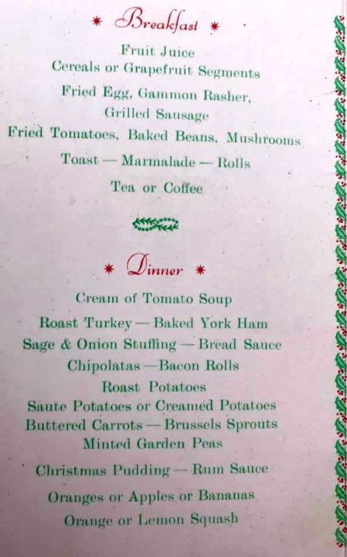 1969 - SHAUN CHADWICK, ACTUAL MENU CHRISTMAS - DITTO..jpg