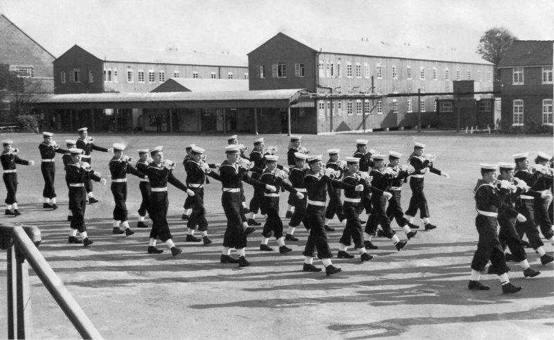 JAMES PEARSON - 1973, BUGLE BAND PRACTISING FOR PARENTS DAY. 1.jpg