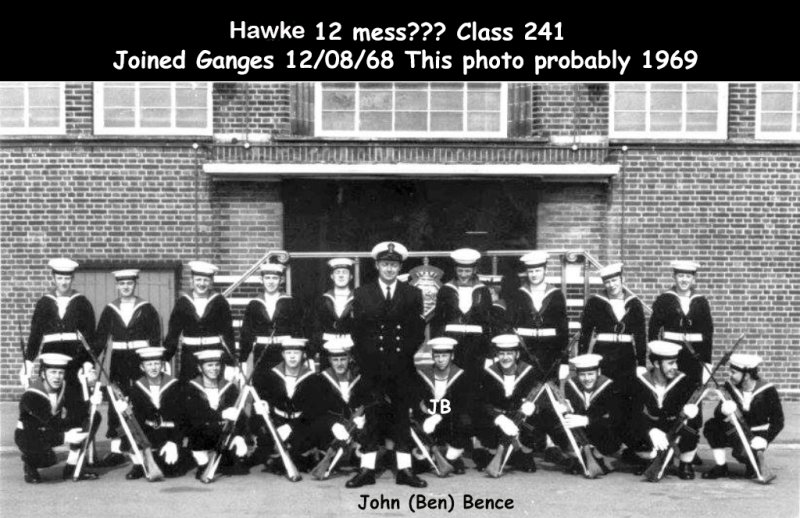 1968, 12TH AUGUST - BEN JOHN BENCE, 04 RECR., HAWKE, 12 MESS, 241 CLASS, PHOTO PROBABLY TAKEN IN 1969, PASSING OUT GUARD.