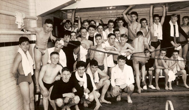 1958, 10TH JUNE - DAVE PARRY, 14 RECR., HAWKE, 47 MESS, 242 CLASS, PO TEL, ANSTEY, SWIMMING GALA 1.jpg