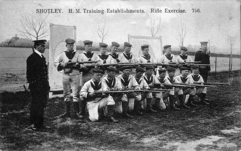 UNDATED - AN EARLY PHOTO OF BOYS CARRYING OUT RIFLE EXERCISE..jpg