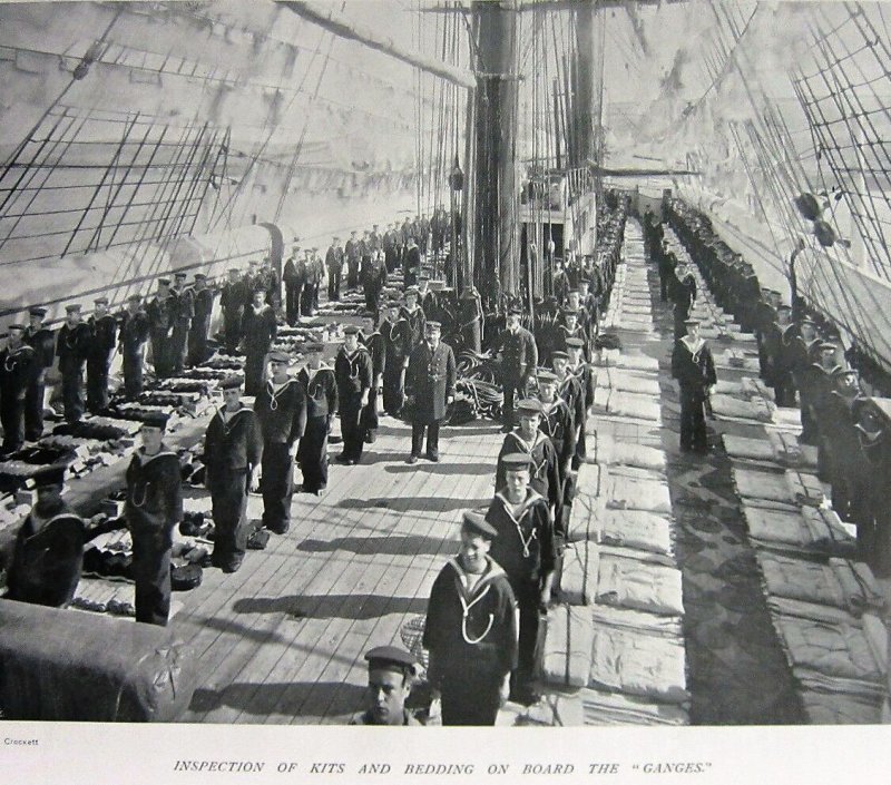 1898, 12TH NOVEMBER - HMS GANGES AT FALMOUTH, KIT INSPECTION.jpg