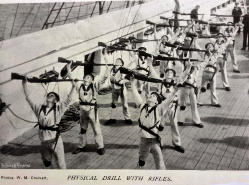 UNDATED - PHYSICAL TRAINING WITH RIFLES ON GANGES.jpg