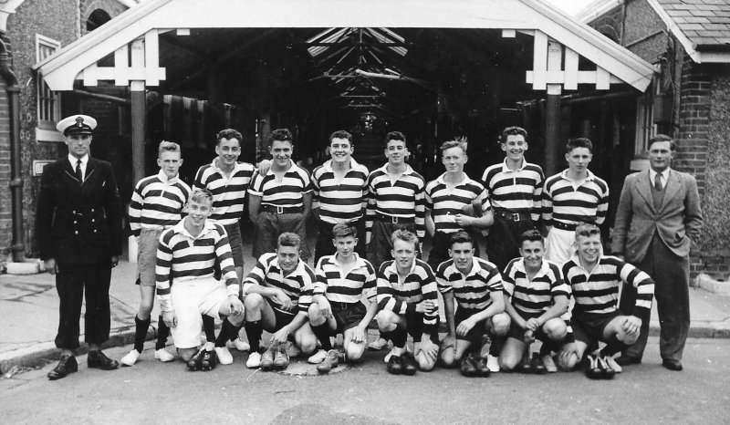 1958, FEBRUARY - MICHAEL NOONAN, GRENVILLE, 21 MESS, 271 AND 382 CLASSES, GRENVILLE RUGBY TEAM.