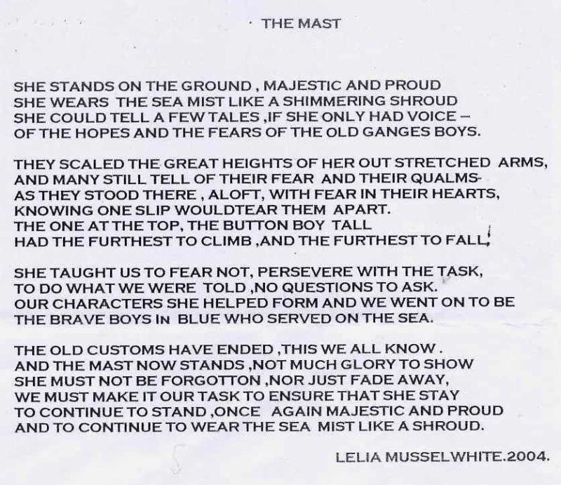 2004 - LELIA MUSSELWHITE, THE MAST, A POEM.