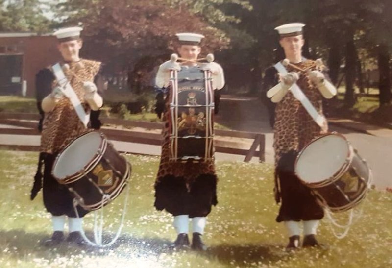 1968-69 - R. GEORGE BIRT, BLAKE, 8 MESS,  BUGLE BAND, I AM ON THE RIGHT.jpg