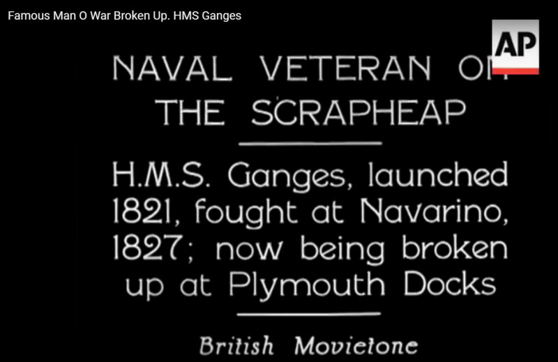Famous Man O War Broken Up. HMS Ganges.