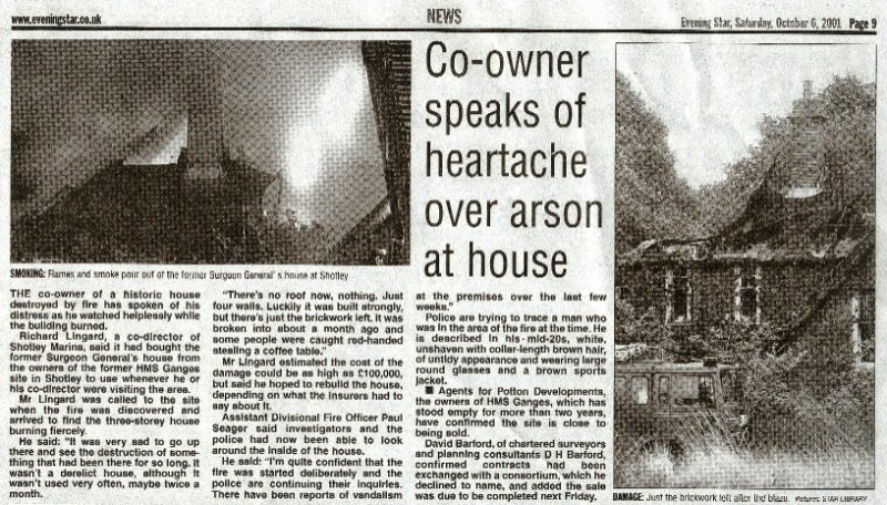 2001, 6TH OCTOBER - DICKIE DOYLE, FIRE AT SURGEON 'GENERALS' HOUSE.jpg