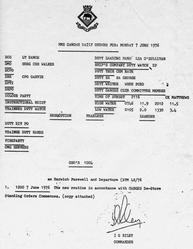 1976, 7TH JUNE - DICKIE DOYLE, DAILY STANDING ORDERS.jpg