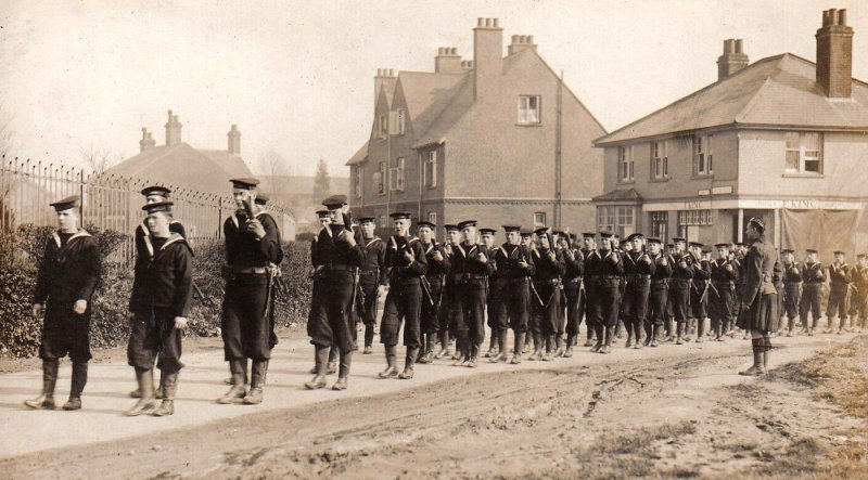 UNDATED - JIM WORLDING, FUNERAL PROCESSION PASSING SHOTLEY POST OFFICE.