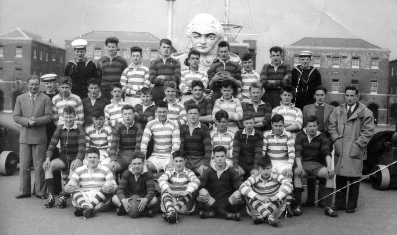 1957, 7TH MAY - DAVID GARDNER, COLLINGWOOD, 44 MESS, 58 CLASS, GANGES RUGBY TEAM AWAY AT HMS ST. VINCENT, O..jpg