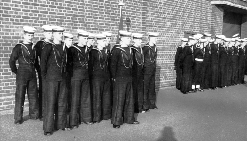 1957, 7TH MAY - DAVID GARDNER, COLLINGWOOD, 44 MESS, A GROUP OF CALL BOYS, M..jpg