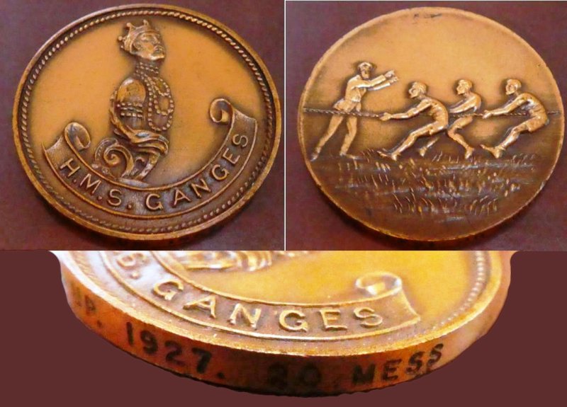 1927 - TUG OF WAR BRONZE MEDAL ~ WITH THE EDGE SHOWING 1927 AND 20 MESS.jpg