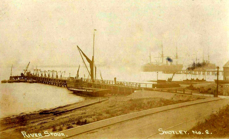 c1902-04 - JIM WORLDING, ADMIRALTY PIER WITH HMS GANGES II AND SHOTLEY PIER IN THE BACKGROUND.jpg