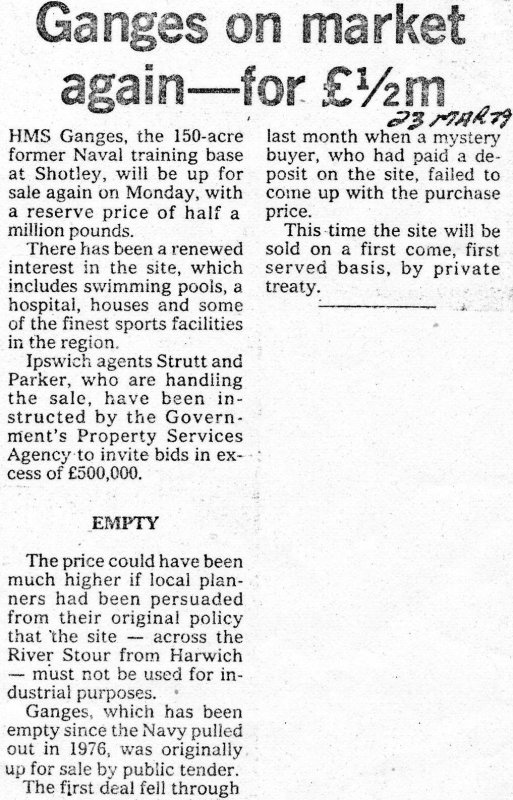 1979, 23RD MARCH - DICKIE DOYLE, IPSWICH EVENING STAR, GANGES SITE TO BE SOLD AGAIN.jpg