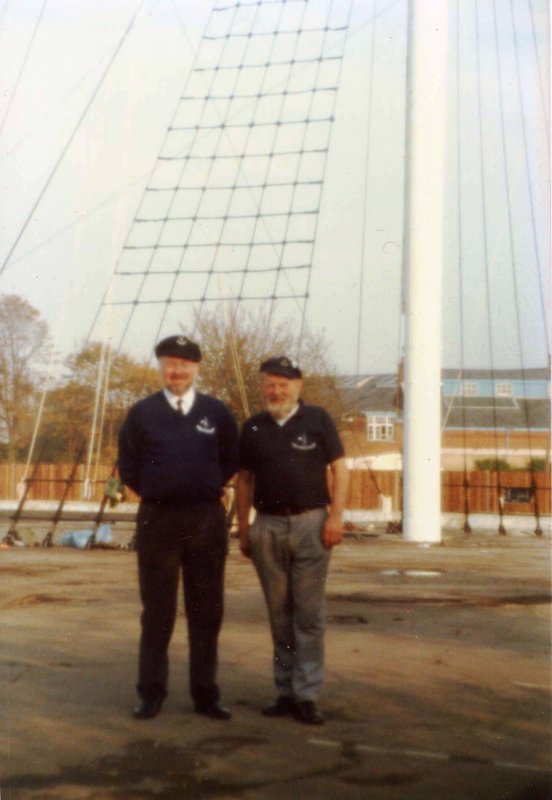 1991 - DICKIE DOYLE, REPAINTING OF MAST, MISSION ACCOMPLISHED, GEOFF AND DICKIE.jpg
