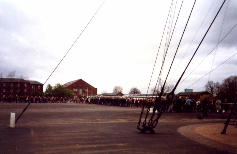 1996, 20TH APRIL, - COMMEMORATIVE CEREMONY, COACHES BEING LOADED ON THE PARADE GROUND.jpg