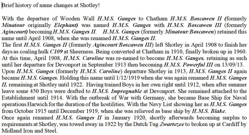 1899-1922 - DICKIE DOYLE, HMS GANGES, NAME CHANGES TO VARIOUS SHIPS WHILST AT HARWICH AND SHOTLEY.jpg