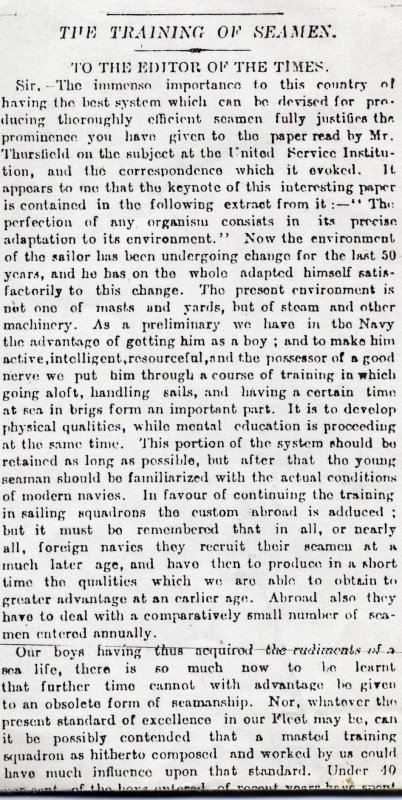1900, 26TH JULY - DICKIE DOYLE, TRAINING OF SEAMEN, FROM THE TIMES, PART 1, A..jpg