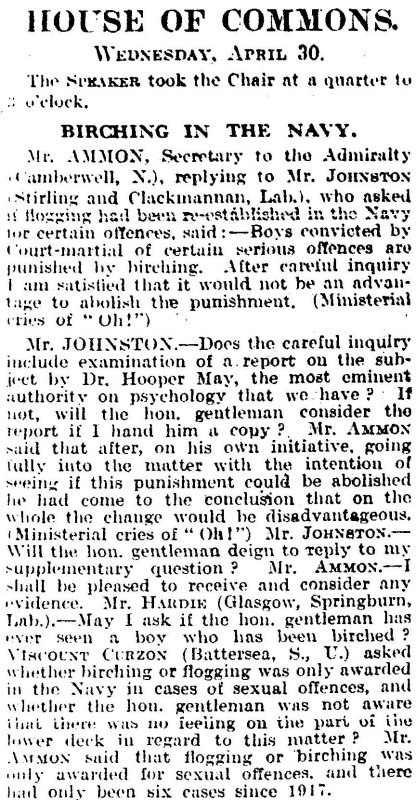 1905-2005 - DICKIE DOYLE, PRESS CUTTINGS RE. GANGES, BOYS TRAINING, THEIR PAY AND CONDITIONS ETC., TIMES 01.05.1924.jpg