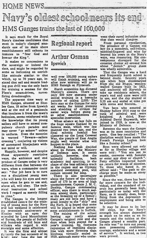 1905-2005 - DICKIE DOYLE, PRESS CUTTINGS RE. GANGES, BOYS TRAINING, THEIR PAY AND CONDITIONS ETC., TIMES 06.10.1975.jpg
