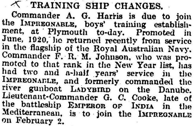 1905-2005 - DICKIE DOYLE, PRESS CUTTINGS RE. GANGES, BOYS TRAINING, THEIR PAY AND CONDITIONS ETC., TIMES 23.01.1925.jpg