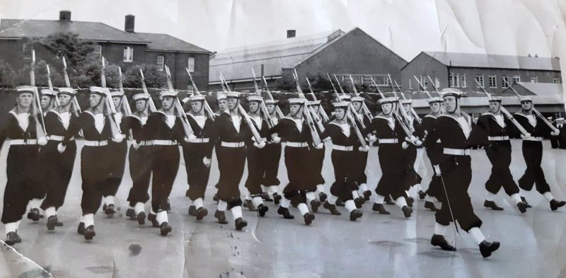 1965 - JIM WRIGHT, HAWKE GUARD, MARCH PAST, I AM FRONT ROW, 3RD FROM LEFT.jpg