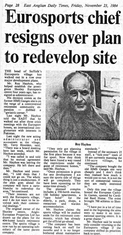 1984, 23RD NOVEMBER - DICKIE DOYLE, FROM EADT, REGARDING DEVELOPMENT OF THE SITE.jpg