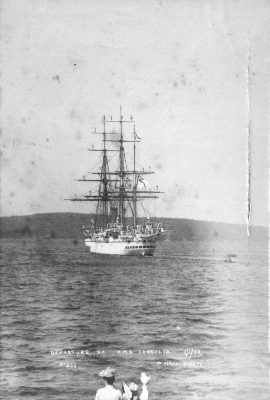 1892, JANUARY - CITY OF SYDNEY ARCHIVES, HMS CORDELIA DEPARTING FROM SYDNEY.jpg