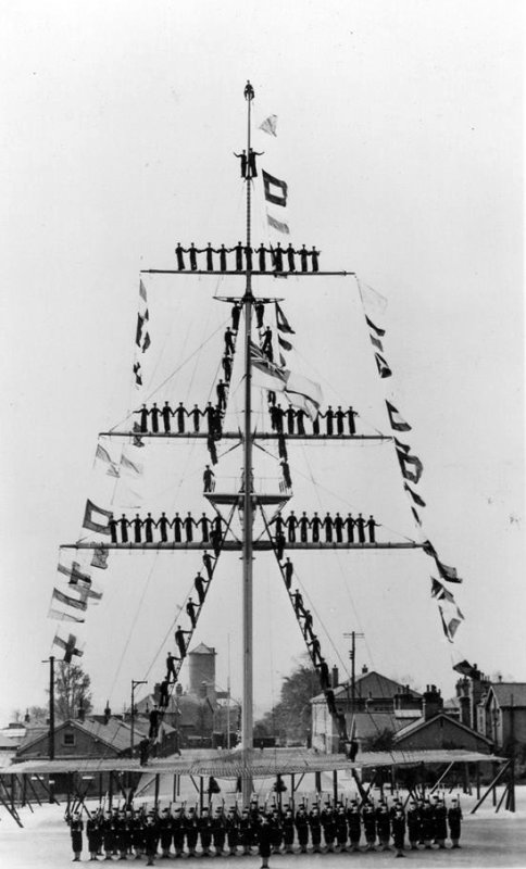 1947 - MAST MANNED, MOST LIKELY FOR TRAFALGAR DAY..jpg