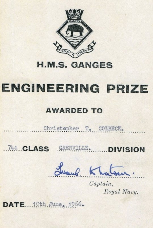 1965, 27TH JUL-1966,15TH JUL - KIT [CHRISTOPHER] COLBECK 35., 77 RECR., GRENVILLE, 22 MESS, G741 CLASS, JNA[M]s, 22 MESS.