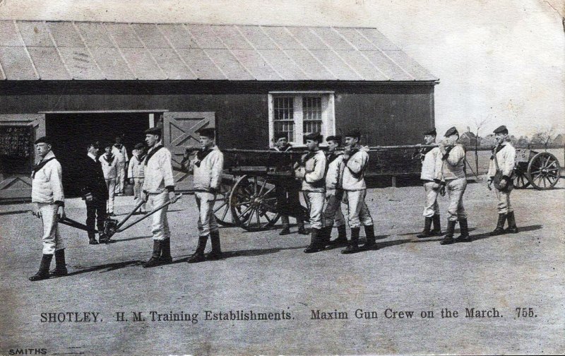 1908 - MAXIM GUN CREW ON THE MARCH..jpg