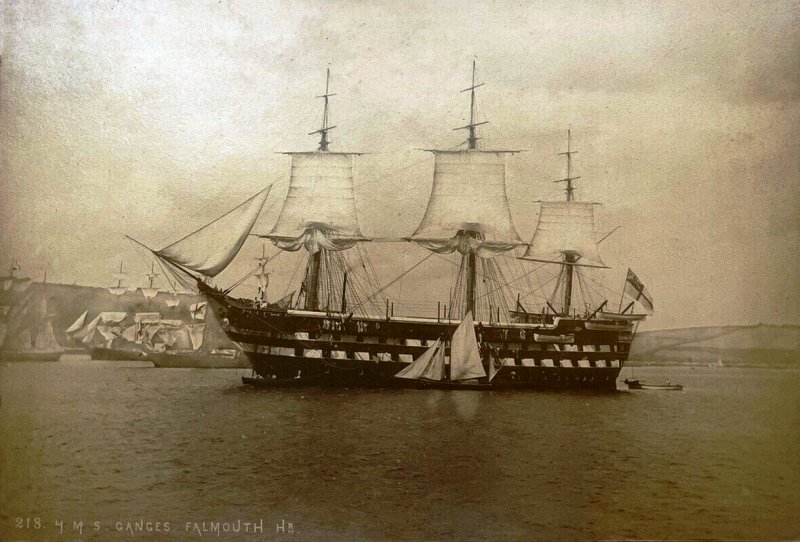 1892, JUNE - HMS GANGES AT FALMOUTH.jpg