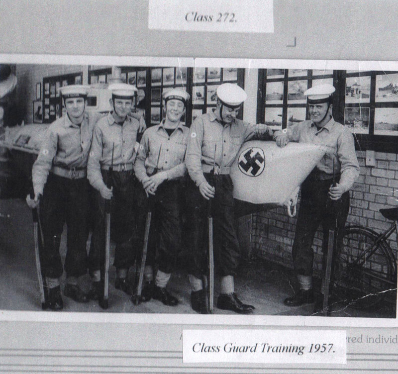 1957 - 272 CLAAS, GUARD IN NELSON HALL..jpg