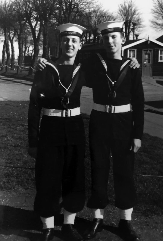 1957, 7TH MAY - DAVE ROBERTS, WITH TERRY WATTS, DAVE IS ON THE RIGHT..jpg