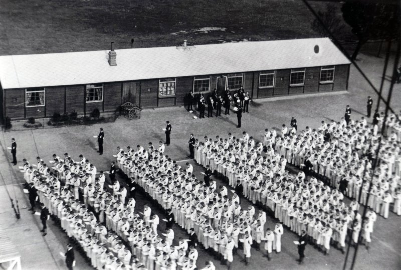 1920c - CARL LEMKES, CHURCH SERVICE ON THE PARADE GROUND..jpg