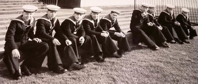 1961 - DONALD STUART, FINAL OF THE RN CUP GANGES V AERIEL, GANGES BOYS WAITING AT PORTMAN ROAD FOR THE START..jpg