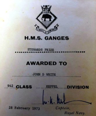 1973, 28TH FEBRUARY - JOHN WHITE, KEPPEL, 942 CLASS, TOP OF STEWARDS CLASS..jpg